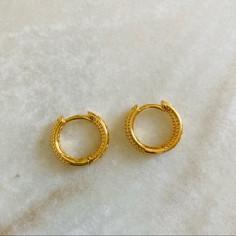 Small Gold Texture Hoops